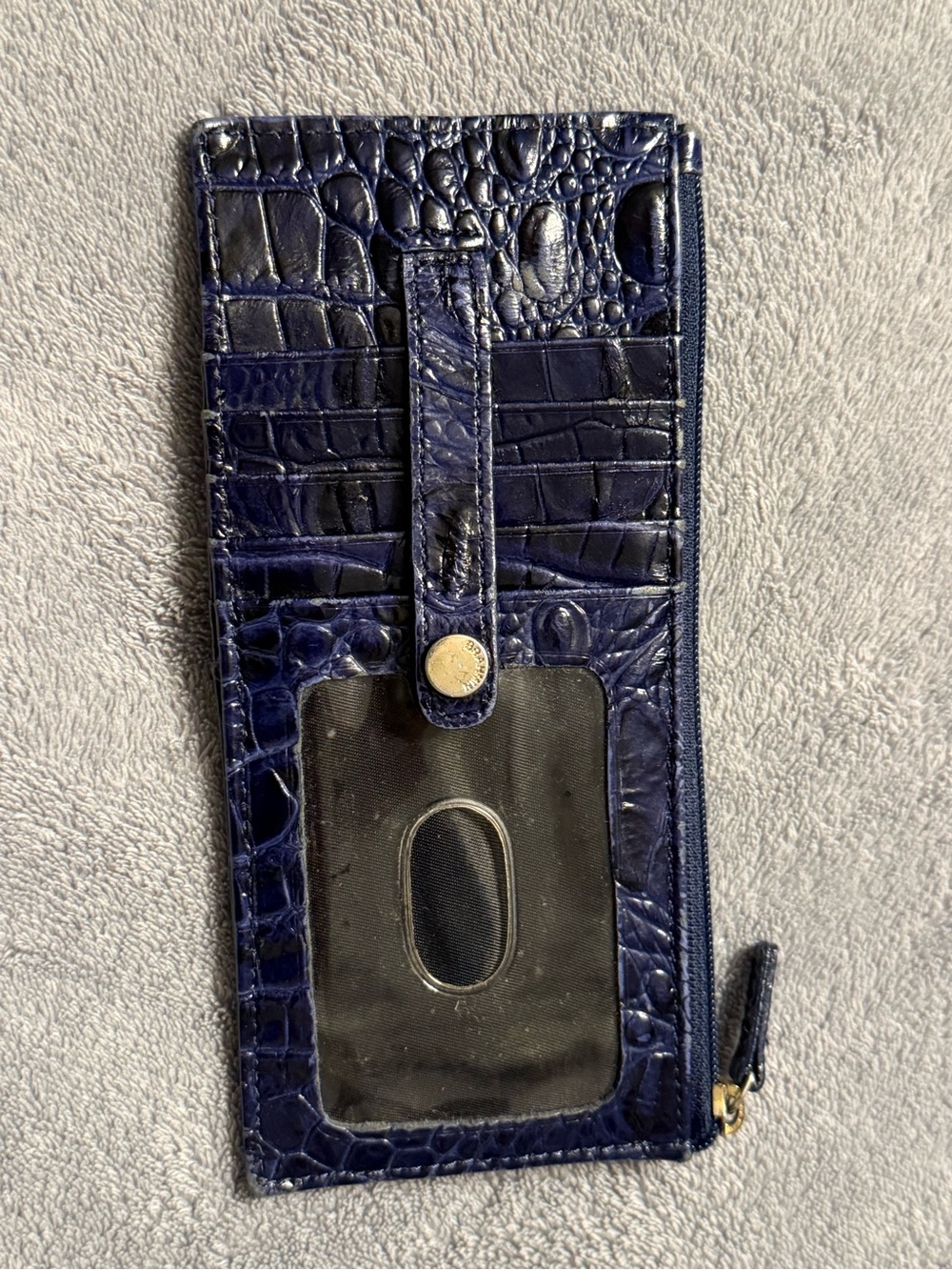Brahmin Navy Croc-Embossed Zip Wallet - Picture 2 of 4